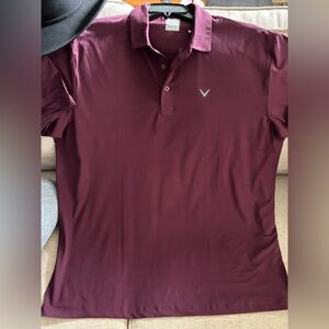 NWT Callaway Men's Rich Burgundy Opti-Dry Polo Shirt